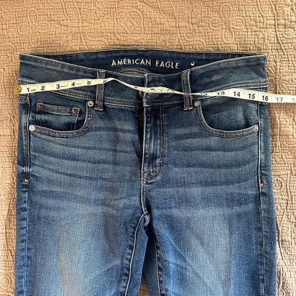🌸2 for $40🌸 American Eagle Outfitters Women's Dark Blue Flare Jeans - Picture 10 of 12